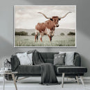 Texas Longhorn Wall Art – Framed Spotted Cattle Canvas by MyGreatCanvas | Canvas Wall Art Prints | Photo Prints & Wall Decor