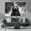 Grizzly Bear Wall Art Canvas Print – Framed Black White by MyGreatCanvas | Canvas Wall Art Prints | Photo Prints & Wall Decor