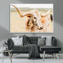 Texas Longhorn Wall Art Canvas Print – Framed Speckled Cow by MyGreatCanvas | Canvas Wall Art Prints | Photo Prints & Wall Decor