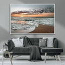 Ocean Sunset Wall Art Canvas Print – Framed Beach Waves