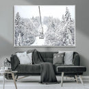 Snowy Ski Lift Wall Art – Framed Winter Mountain Canvas by MyGreatCanvas | Canvas Wall Art Prints | Photo Prints & Wall Decor