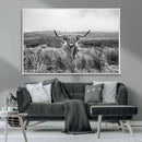 Monochrome Highland Cow Wall Art Canvas Print – Framed by MyGreatCanvas | Canvas Wall Art Prints | Photo Prints & Wall Decor