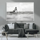 Black and White Surfing Wall Art Canvas Print – Framed Ocean by MyGreatCanvas | Canvas Wall Art Prints | Photo Prints & Wall Decor