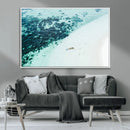 Minimal Beach Wall Art – Framed Ocean Swimming Canvas by MyGreatCanvas | Canvas Wall Art Prints | Photo Prints & Wall Decor