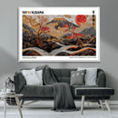 Modern Japanese Wall Art Canvas Print – Framed Abstract