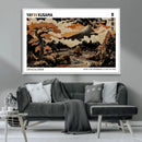 Modern Japanese Wall Art Canvas Print – Framed Abstract