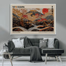 Modern Japanese Wall Art Canvas Print – Framed Abstract