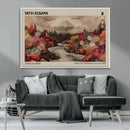 Modern Japanese Wall Art Canvas Print – Framed Abstract