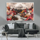 Mountain Wall Art Canvas Print – Framed Autumn Forest