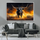 Longhorn Canvas Wall Art Canvas Print – Framed Bold Bull