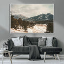 Mountain Landscape Wall Art Canvas Print – Framed Snowy