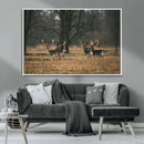 Deer Wall Art Canvas Print – Framed Rustic Wildlife Stags