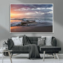 Golden Hour Wall Art Canvas Print – Framed Tranquil Waves
