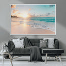 Beach Sunset Wall Art Canvas Print – Framed Ocean Waves