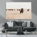 Bison Herd Wall Art Canvas Print – Framed Western Prairie