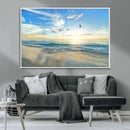 Minimalist Seaside Wall Art Canvas Print – Morning Glow