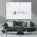 Ski Lift Wall Art Canvas Print – Snowy Alpine Landscape