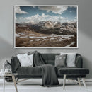 Mountain Landscape Wall Art Canvas Print – Framed Snowy