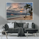 Tropical Storm Wall Art Canvas Print – Framed Moody Beach