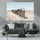 Desert Mailboxes Canvas Print – Framed Minimal Western