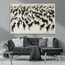 Wild Horse Stampede Wall Art Canvas Print – Monochrome by MyGreatCanvas | Canvas Wall Art Prints | Photo Prints & Wall Decor