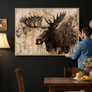 Moose Canvas Wall Art — Rustic Wildlife Painting Print | by MyGreatCanvas | Canvas Wall Art Prints | Photo Prints & Wall Decor