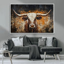 Abstract Longhorn Bull Wall Art Canvas Print – Vintage by MyGreatCanvas | Canvas Wall Art Prints | Photo Prints & Wall Decor
