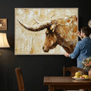 Rustic Longhorn Bull Wall Art Canvas Print – Vintage Western by MyGreatCanvas | Canvas Wall Art Prints | Photo Prints & Wall Decor