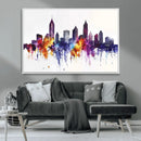 Atlanta Skyline Wall Art Canvas Print – Framed Colorful