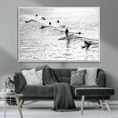 Black White Surfing Wall Art Canvas Print – Framed Artistic by MyGreatCanvas | Canvas Wall Art Prints | Photo Prints & Wall Decor