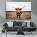 Longhorn Bull Wall Art Canvas Print – Framed Rustic by MyGreatCanvas | Canvas Wall Art Prints | Photo Prints & Wall Decor