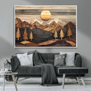 Wooden Mountain Layers Art – Rustic Pine Tree Landscape by MyGreatCanvas | Canvas Wall Art Prints | Photo Prints & Wall Decor