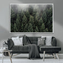 Dense Evergreen Forest Misty Morning Fog Pine Trees Woodland by MyGreatCanvas | Canvas Wall Art Prints | Photo Prints & Wall Decor