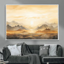 Sepia Color Abstract Mountain Wall Art Canvas Print
