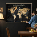 Personalized World Map Print | Customize Map with Push Pin