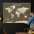 Personalized Push Pin World Map Canvas Print – Custom Travel by MyGreatCanvas | Canvas Wall Art Prints | Photo Prints & Wall Decor