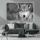 Wild Wolf Blue Eye Wall Art Canvas Print