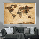 Push Pin World Map Canvas Print – Travel Tracker Wall Art