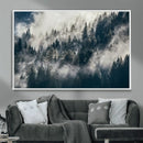 Foggy Pine Forest Wall Art – Framed Black White Nature by MyGreatCanvas | Canvas Wall Art Prints | Photo Prints & Wall Decor