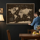 Customize Push Pin World Map Wall Art Canvas Print –