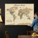 Personalized Push Pin Map with Pin Wall Art Canvas Print –