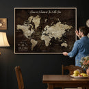 Personalized Vintage Map Wall Art Canvas Print – Custom Push