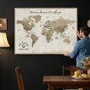 Push Pin World Map Canvas Print – Travel Tracker Wall Art