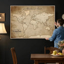 Personalized World Map Wall Art – Customizable Push Pin Map by MyGreatCanvas | Canvas Wall Art Prints | Photo Prints & Wall Decor