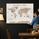 Personalized World Map Wall Art Canvas Print – Customizable
