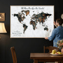 Personalized Push Pin World Map Canvas Print – Custom