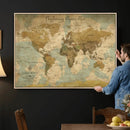 Personalized Custom World Map Wall Art Print – Add Your