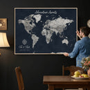 Personalized World Map Canvas – Custom Framed Push Pin