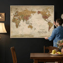 Personalized World Map Canvas Print – Framed Push Pin Travel