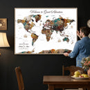 Customizable Framed World Map Canvas Print – Personalized